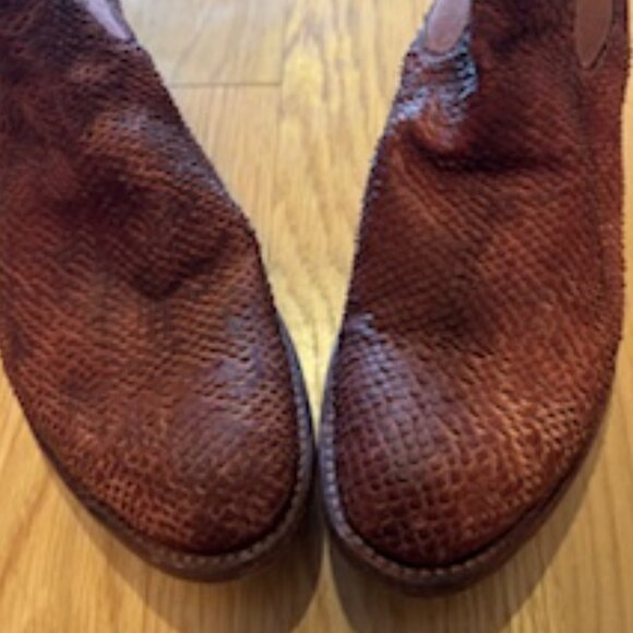 SHOTO Brick Red Western Chelsea Leather Boots - Picture 2 of 14